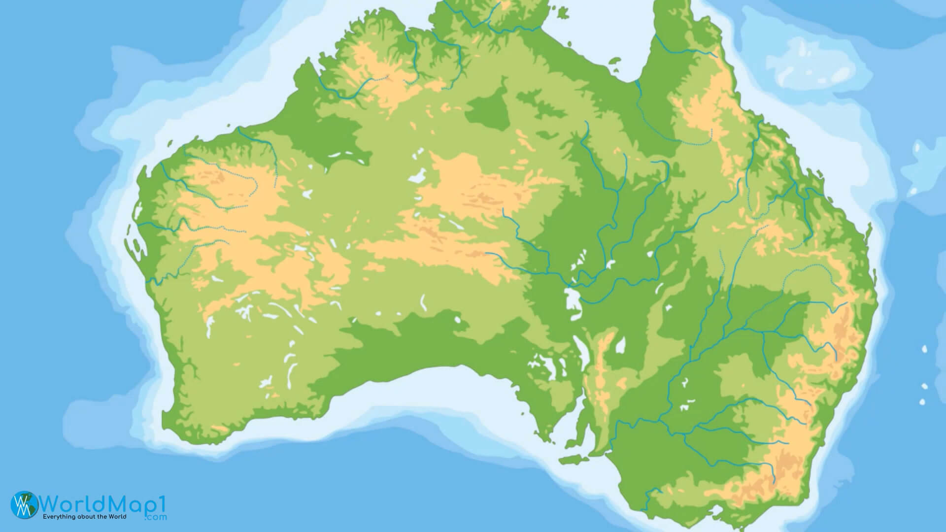 Physical Map of Australia
